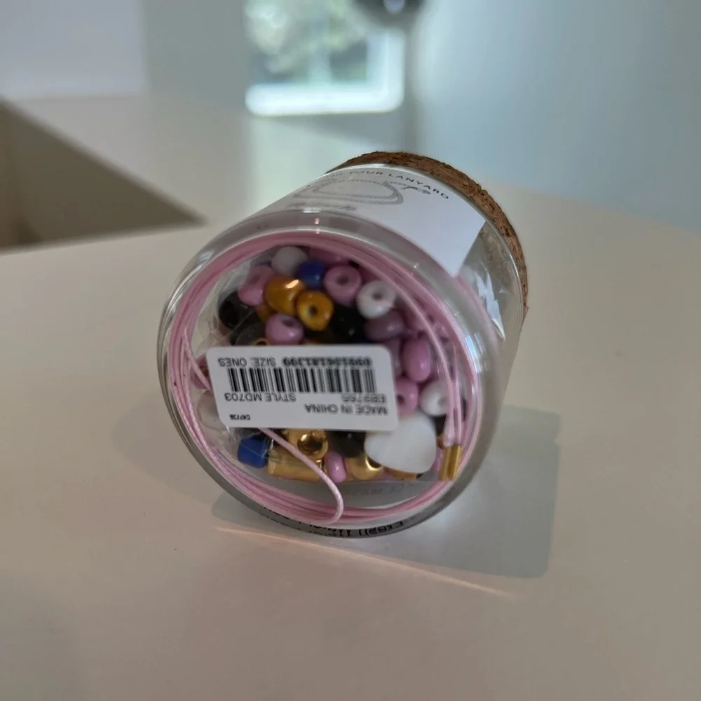 Madewell DIY Lanyard Kit with Modern Pink White and Yellow Beads